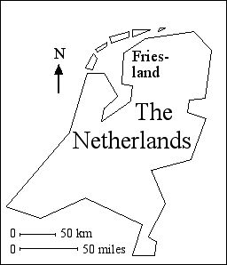 [A map of Holland, showing the province of Friesland]