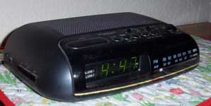 [a radio-alarm clock]