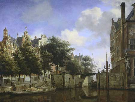 [a painting showing some old Amsterdam ]
