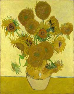 [one of Vincent Van Gogh's 'Sunflowers' paintings]