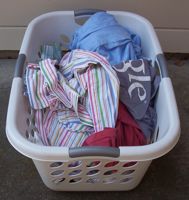 [laundry basket with laundry]
