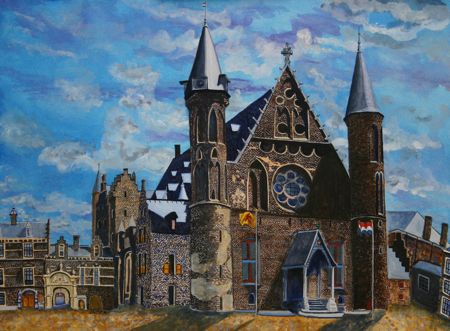 [Formal meeting hall of the Dutch parliament]