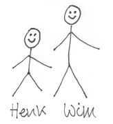 [two stick figures, Wim and Henk]