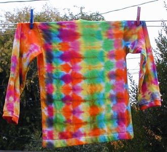 [a colorful tie-dye T-shirt]