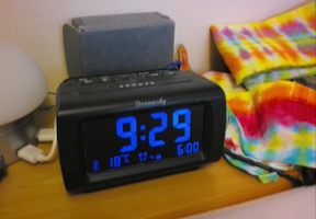 [a radio-alarm clock]