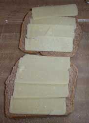 [open-faced cheese sandwiches]