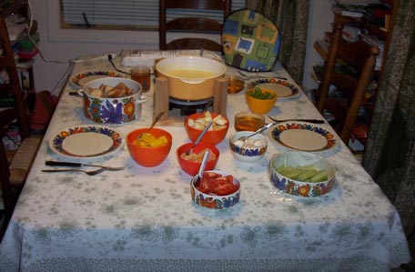 [A Cheese Fondue Table]