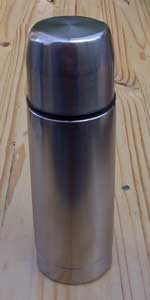 [a steel thermos bottle]