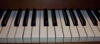 [white and black piano keys]