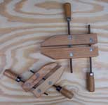 [old-style wooden clamps]